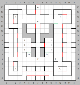 Map of B-1 Castle Blackridge, North, Full, With Notes