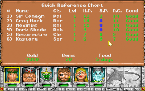 Might and Magic 3 - Quick Reference Chart