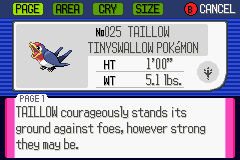 Pokemon Ruby - Taillow
