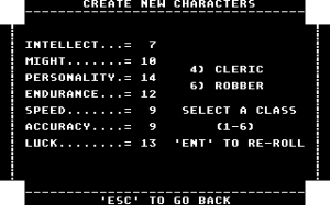 Might and Magic 1 - Character Generation
