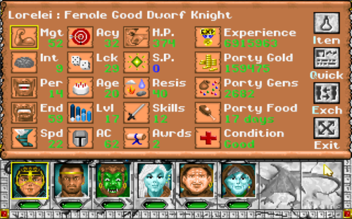 Might and Magic 3 - Party before Slithercult