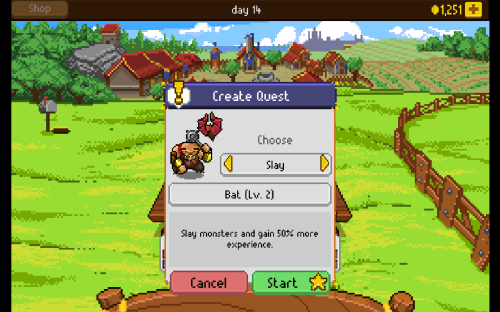 Knights of Pen and Paper - Quest Menu