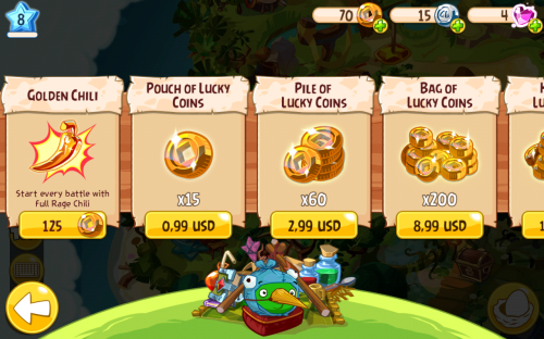 Angry Birds Epic - IAP Currency Screen