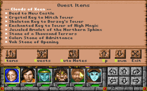 Might and Magic: World of Xeen - Quest Log