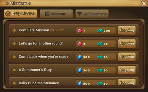 Summoners War - Daily missions