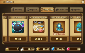 Summoners War - Glory shop
