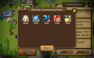 Summoners War - Summonhenge - monster summoning pieces
