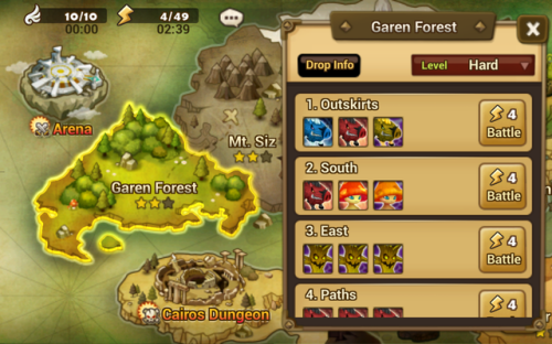 Summoners War - Garen Forest Level List