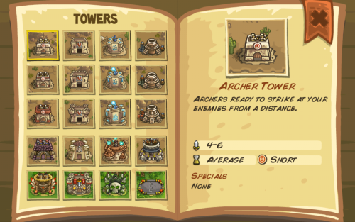 Kingdom Rush : Frontiers - 13 Encyclopedia - Towers