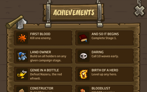 Kingdom Rush : Frontiers - 15 Achievements