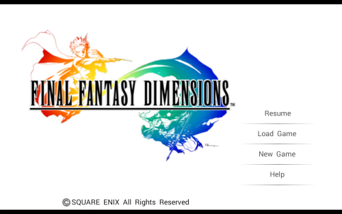 Final Fantasy Dimensions - 1 Main Menu