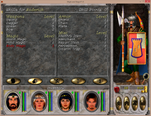 Might and Magic 6 - Skill Screen