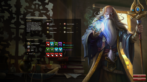 Sorcerer King Sovereign Customization Screen