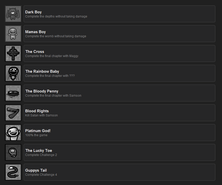 The Binding of Isaac Achievements