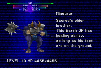 Final Fantasy VIII, Minotaur Scan
